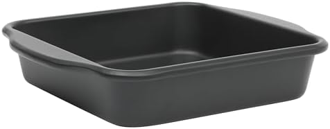 Oster Teston 8-Inch Square Cake Pan, Nonstick Carbon Steel Baking Pan, Matte Black, PFAS-Free, Oven-Safe, Easy Release Bakeware