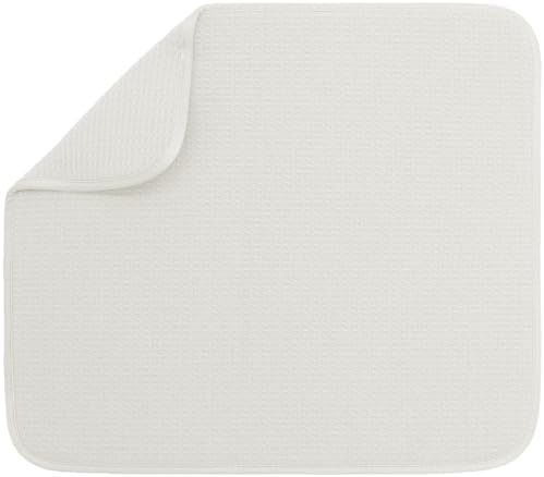 S&T INC. Dish Drying Mat, 16" x 18", Large, Cream