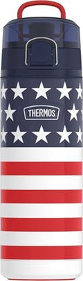 THERMOS ICON SERIES, Stainless Steel Water Bottle with Spout - 24 Ounce, American Flag - Vacuum Insulated Water Bottle with Lid