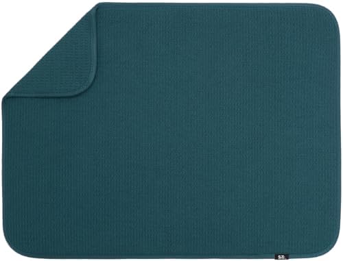 S&T INC. Dish Drying Mat, 18" x 24", XL, Tapestry Blue