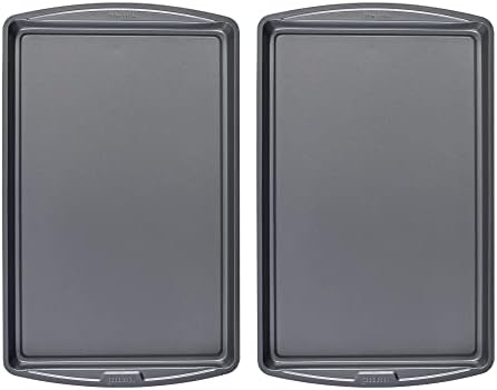 GoodCook Everday Nonstick Carbon Steel 17 x 11-Inch Baking Sheet Set, 2 Pack – Medium Sized Cooking Pans, Bakeware Set, Cookie Sheets for Baking, Oven Pan Set