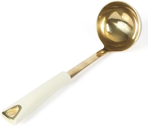 Martha Stewart Lockton 5-Piece Kitchen Tool Set – Stainless Steel & Nylon Cooking Utensils with Linen Handles and Gold Accents, Durable Heat-Resistant Kitchen Gadgets