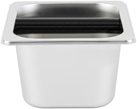 Restaurantware Espresso Knock Box - 1 Case - 4" Inch Deep Stainless Steel Basin Coffee Ground Bin - Removable Knock Bar With Non-Slip Base, Silver Coffee Puck Container For Home Barista Use