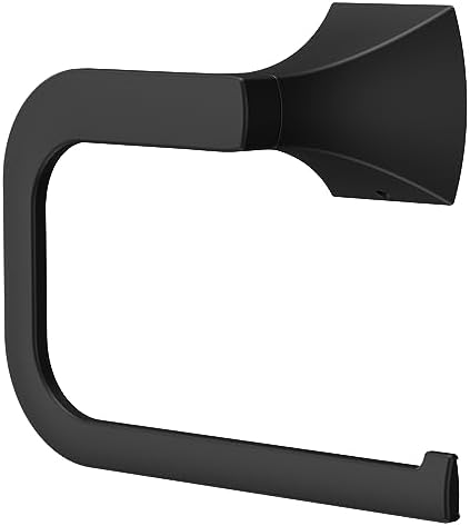 Pfister Bruxie Towel Ring, Hand Towel Holder for Bathroom, Wall-Mounted, Screw-In, Matte Black Finish, BRBBIE0B