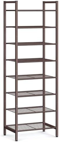 SONGMICS 8-Tier Metal Shoe Rack, Vertical Shelf, Holds up to 18 Pairs