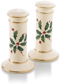 Lenox Holiday Porcelain Christmas Salt and Pepper Shaker Set