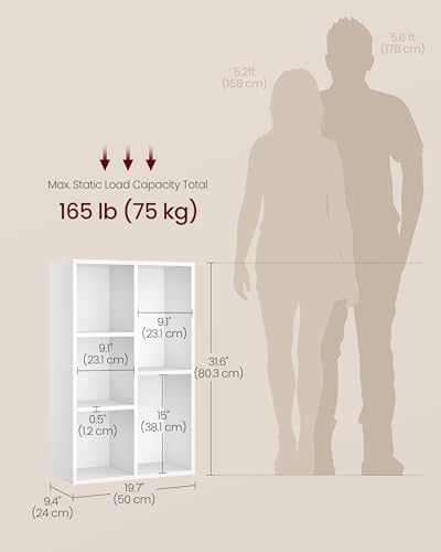 VASAGLE Set of 2 Bookshelves, 5 Cubes, 19.7 x 9.4 x 31.5 Inches