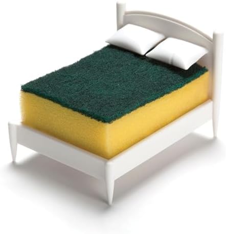 OTOTO Sponge Holder for Kitchen Sink - Comes With Dish Sponge - Dishwasher Safe Dish Organizer - Unique Kitchen Gadgets, White Elephant Gifts (Clean Dreams)