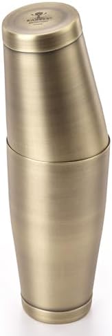 Barfly Cocktail Shaker Tin Set (18 oz and 28 oz), Antique Gold