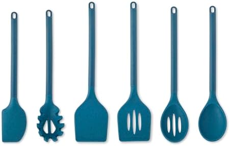 Core Kitchen Silicone and Wheat Fiber Cooking Utensils 6-Piece Set - Blue Sapphire