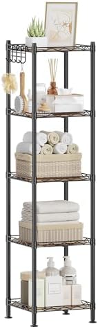SONGMICS 5-Tier Bathroom Shelf, Storage Rack for Small Space