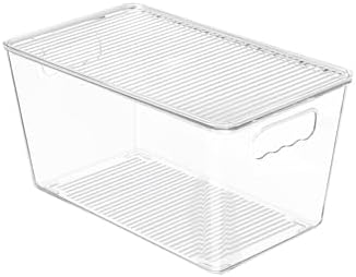 Vtopmart 1 Pack Clear Stackable Storage Bins with Lids and Handles, Medium