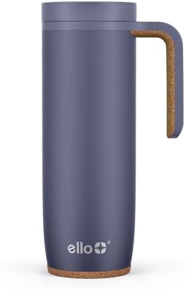 Ello Magnet 18oz Insulated Stainless Steel Travel Mug with Handle, Shadow, 18 Ounces (Pack of 6)