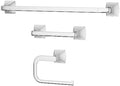 Pfister Bruxie 3-Piece Bathroom Hardware Set with Towel Bar, Towel Ring, and Toilet Paper Holder, Wall-Mounted, Polished Chrome Finish, BTBBIE3C