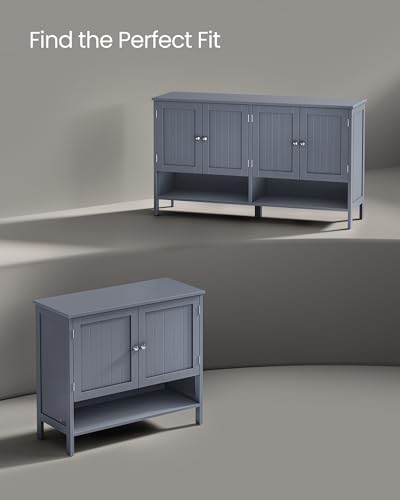 VASAGLE 4-Tier Shoe Cabinet, Farmhouse Freestanding Storage Organizer
