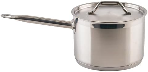 Winco 4 1/2 qt Heavy-Duty 4.5 qt Stainless Steel Sauce Pan with Cover
