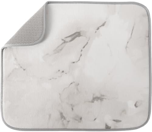 S&T INC. Dish Drying Mat, 16" x 18", Large, Grey Stone