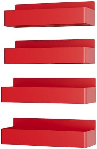Mystozer Magnetic Spice Rack for Refrigerator Red, 4 Pack