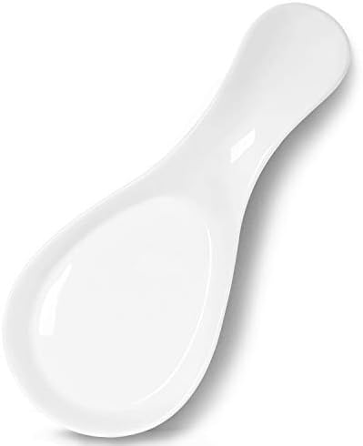 GDCZ Large Porcelain Spoon Rest for Kitchen Stove Top (White)