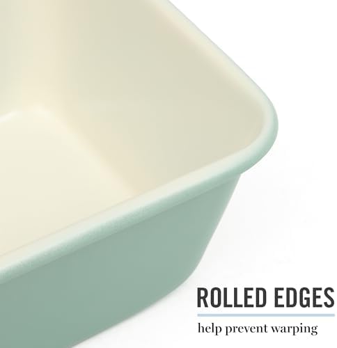 Martha Stewart Gallen 9 Inch Nonstick Carbon Steel Loaf Pan – Teal, Durable Bakeware for Even Baking and Easy Release