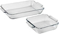 Anchor Hocking Oven Basics Cake Dish & 3 Quart Baking Dish Value Pack – Tempered Glass for Even Baking, Oven Safe, Microwave Safe, Made in USA