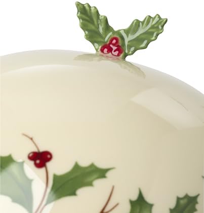 Lenox Holiday Small Porcelain Christmas Covered Serving Dish