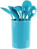 Reston Lloyd 6 Piece Kitchen Utensil Holder for kitchen counter, Utensils crock with Heat Resistant Spoon, Slotted Spoon, Ladle, Spatula BPA Free, Aqua-Blue