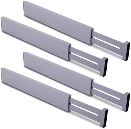 Utoplike Kitchen Drawer Dividers Large, Gray Drawers Organizers Adjustable