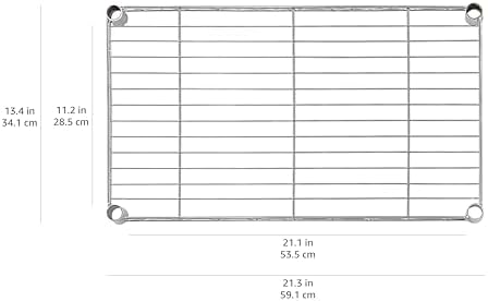Amazon Basics 4-Shelf Steel Wire Storage Shelves for Garage, Adjustable Metal Shelving Unit, 200 lbs Per Shelf, 23.2" W x 48" H x 13.4" D, Black