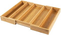 Utoplike Drawer Organizer Kitchen Utensils, Expandable Bamboo Cutlery Tray