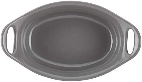 Rachael Ray Solid Glaze Ceramics Au Gratin Bakeware / Baker Set, Oval - 2 Piece, Gray