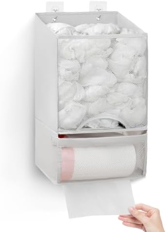 HOUSE AGAIN Plastic Bag Holder-Extra Large Bag Saver Dispenser Wall Mount Organizer Grocery Trash Roll Bag Holder Dispenser-Daily Storage Solution for Kitchen/Bathroom/Laundry/in-Home Recycling Bins