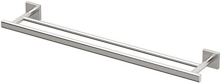 Gatco 4074 Elevate Double Towel Bar, Satin Nickel/Wall Mounted 24 Inch Double Towel Holder Rack for Bathroom