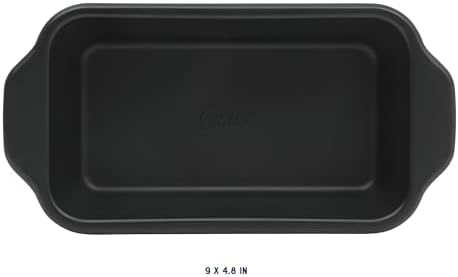 Oster Teston 9 x 5 Inch Loaf Pan, Nonstick Carbon Steel Bread Baking Pan, Matte Black, PFAS-Free, Oven-Safe, Easy Release Bakeware