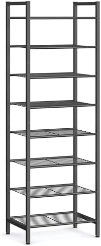 SONGMICS 8-Tier Metal Shoe Rack, Vertical Shelf, Holds up to 18 Pairs
