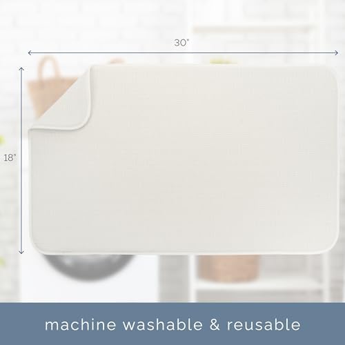 S&T INC. Dish Drying Mat, 18" x 30", Jumbo, Cream