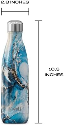 S'well Stainless Steel Water Bottle, 17oz, Ocean Marble, Triple Layered Vacuum Insulated Containers Keeps Drinks Cold for 36 Hours and Hot for 18, BPA Free, Perfect for On the Go
