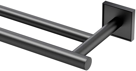 Gatco 5614MX Mode Double Towel Bar, Matte Black/Wall Mounted 24 Inch Double Towel Holder Rack for Bathroom