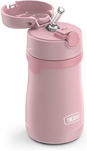 THERMOS BABY 10 ounce Stainless Steel Vacuum Insulated Straw Bottle, Rose (Pack of 3)