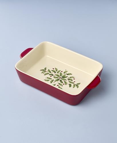 Lenox Holiday Stoneware Small Rectangular Christmas Baking Dish