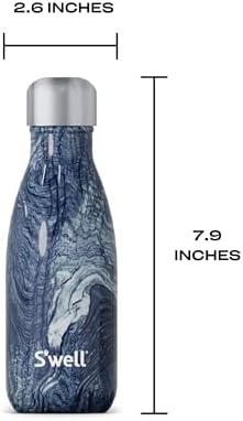 S'well Azurite Marble Water Bottle - 9 oz, Stainless Steel, Triple-Layered Vacuum Insulated, Keeps Drinks Cold 24 Hrs and Hot 12 Hrs, BPS-Free, No Condensation