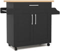 COSTWAY Kitchen Island On Wheels, Rolling Storage Trolley Cart