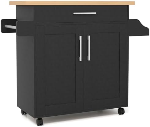 COSTWAY Kitchen Island On Wheels, Rolling Storage Trolley Cart