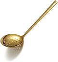 Gold Skimmer, Berglander Metal Strainer With Titanium Gold Plating, Kitchen Cooking Skimmers For Non-Stick Cookware, Dishwasher Safe, Easy to Clean