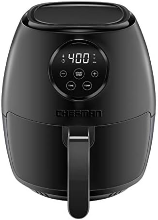Chefman Digital 3.6 Quart Touch Screen Air Fryer Oven w/Space Saving Flat Basket, Healthy Oil-Free Airfryer w/ 60 Minute Timer & Auto Shutoff, Dishwasher Safe Parts, BPA-Free, Black