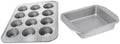 USA Pan 12-Cup Muffin Pan and 8-Inch Square Cake Pan Aluminized Steel Bakeware Set