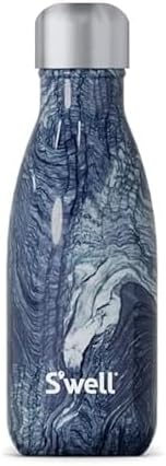 S'well Azurite Marble Water Bottle - 9 oz, Stainless Steel, Triple-Layered Vacuum Insulated, Keeps Drinks Cold 24 Hrs and Hot 12 Hrs, BPS-Free, No Condensation