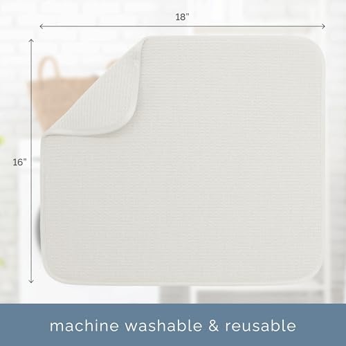 S&T INC. Dish Drying Mat, 16" x 18", Large, Cream