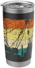 Crane Operator - Retro Tower Crane Heavy Equipment Driver Stainless Steel Insulated Tumbler