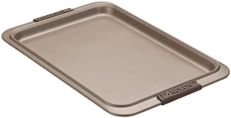 Anolon Advanced Nonstick Bakeware Cookie Pan Set/Baking Sheets with Silicone Grips, 2 Piece, Bronze
